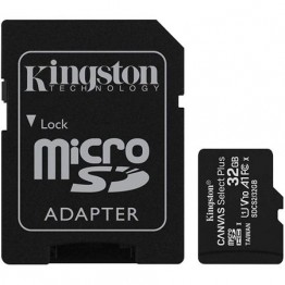 Card memorie Kingston Canvas Select Plus, MicroSD, 32 GB, Adaptor SD, Clasa 10